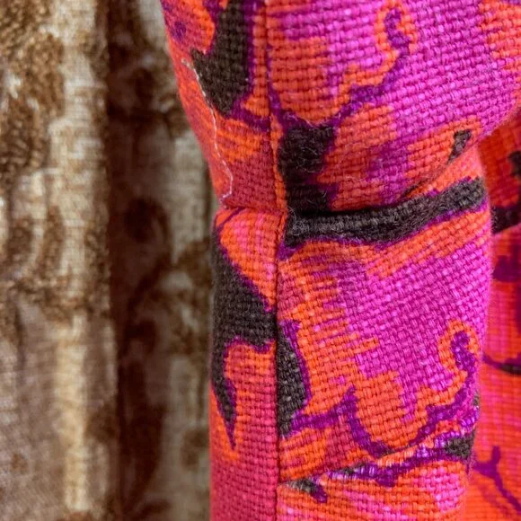 RARE Young Edwardian by Arpeja Bright Pink Psychedelic Skirt Suit Blazer Jacket - Picture 5 of 12